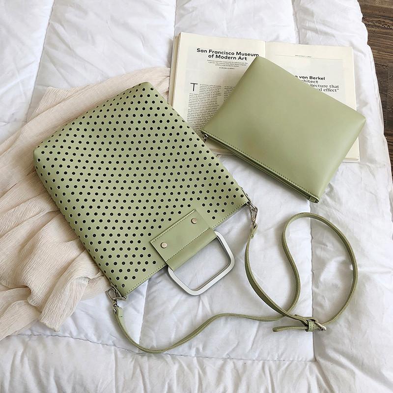 

2021 NEW design Women bag PU Leather Hollow out tote bag Fashion Ladies larger capacity Shoulder Bags Female Casual Handbags, Black