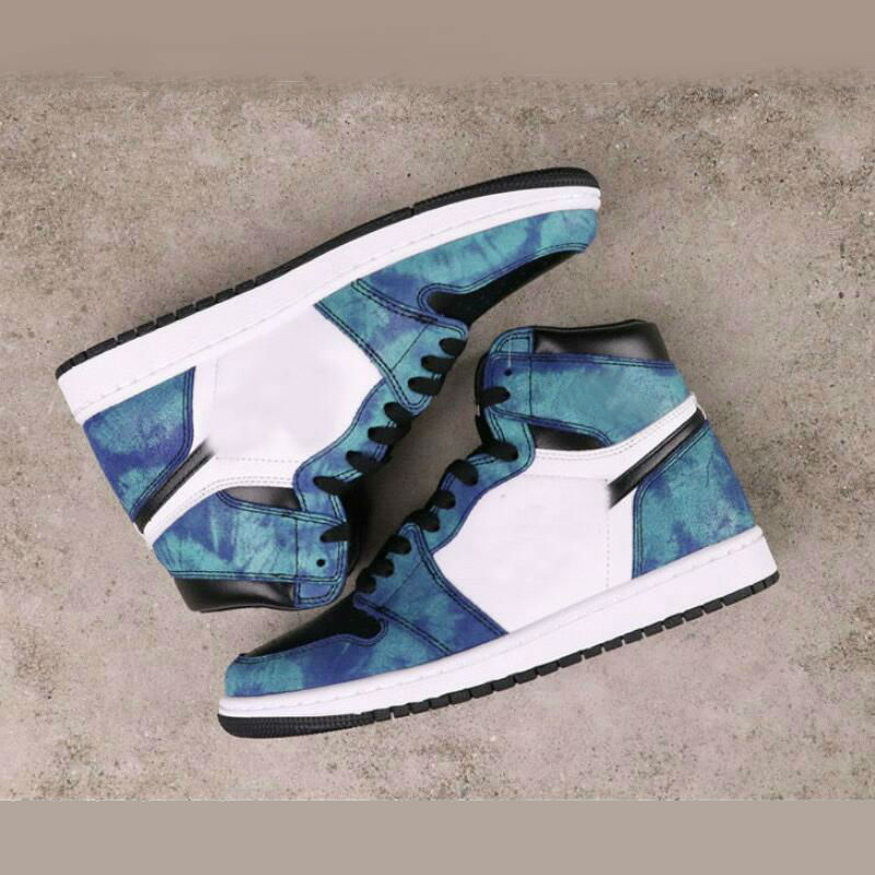 

2020 New 1 High WMNS Tie-Dye Mens Basketball Shoes Aurora Green Trainers 1s Sneaker women trainerss, White;red