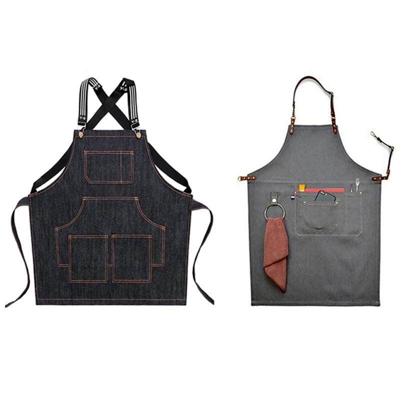 

2 Pcs Cook Apron Barista Bartender Chef Hairdressing Apron Anti-Dirty Overalls, A & B
