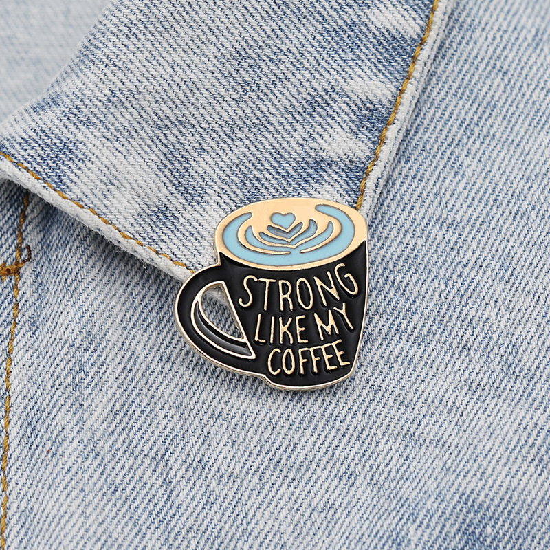 

Cartoon Coffee Cup Brooch Pins European Enamel Funny Metal Brooches for Girls Gift New 2021 Xmas Badges Bag Clothes Denim Shirt Pin, Gray