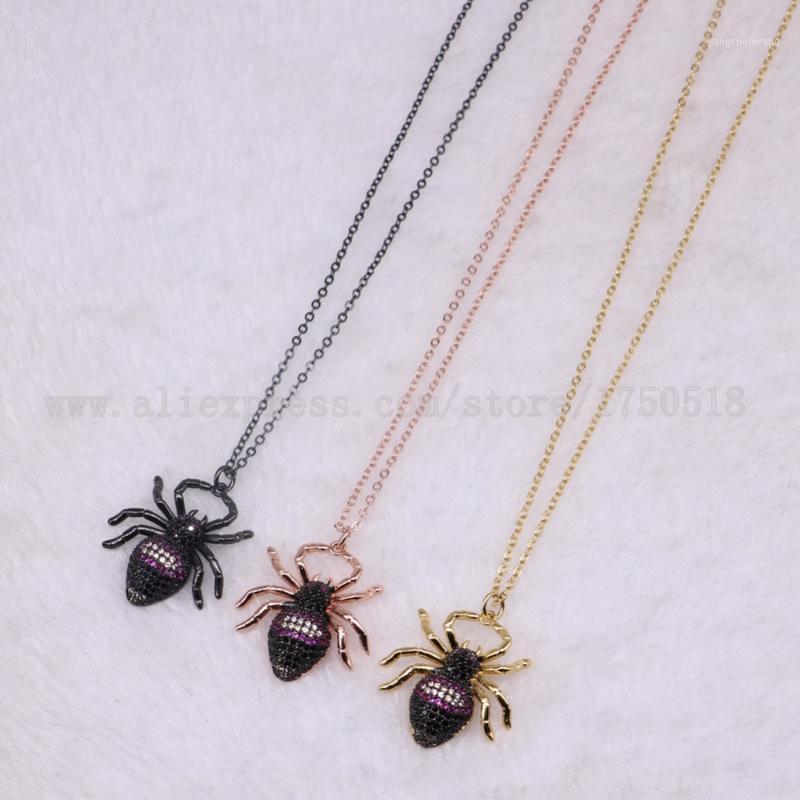 

Strands Bee Insects Pets Bugs Spider Necklace For Lady Pendants Small Size Jewelry 18" Mix Color Beads 3296 Chains