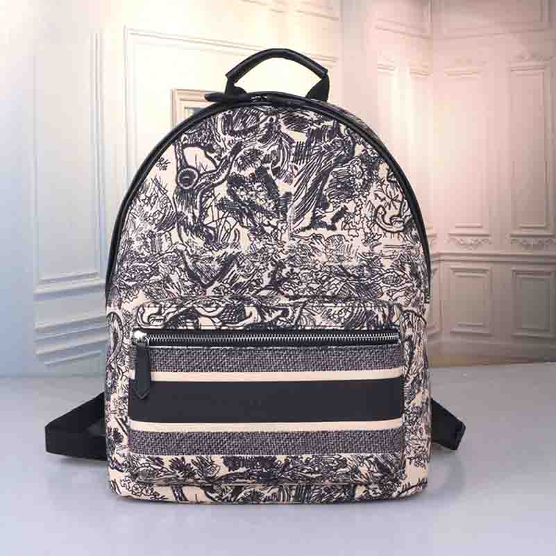 

2021 new Backpack New Fashion Printed handbags Unisex School Bag High Quality Womens School Backpack Mens Double Shoulder Bags, Black