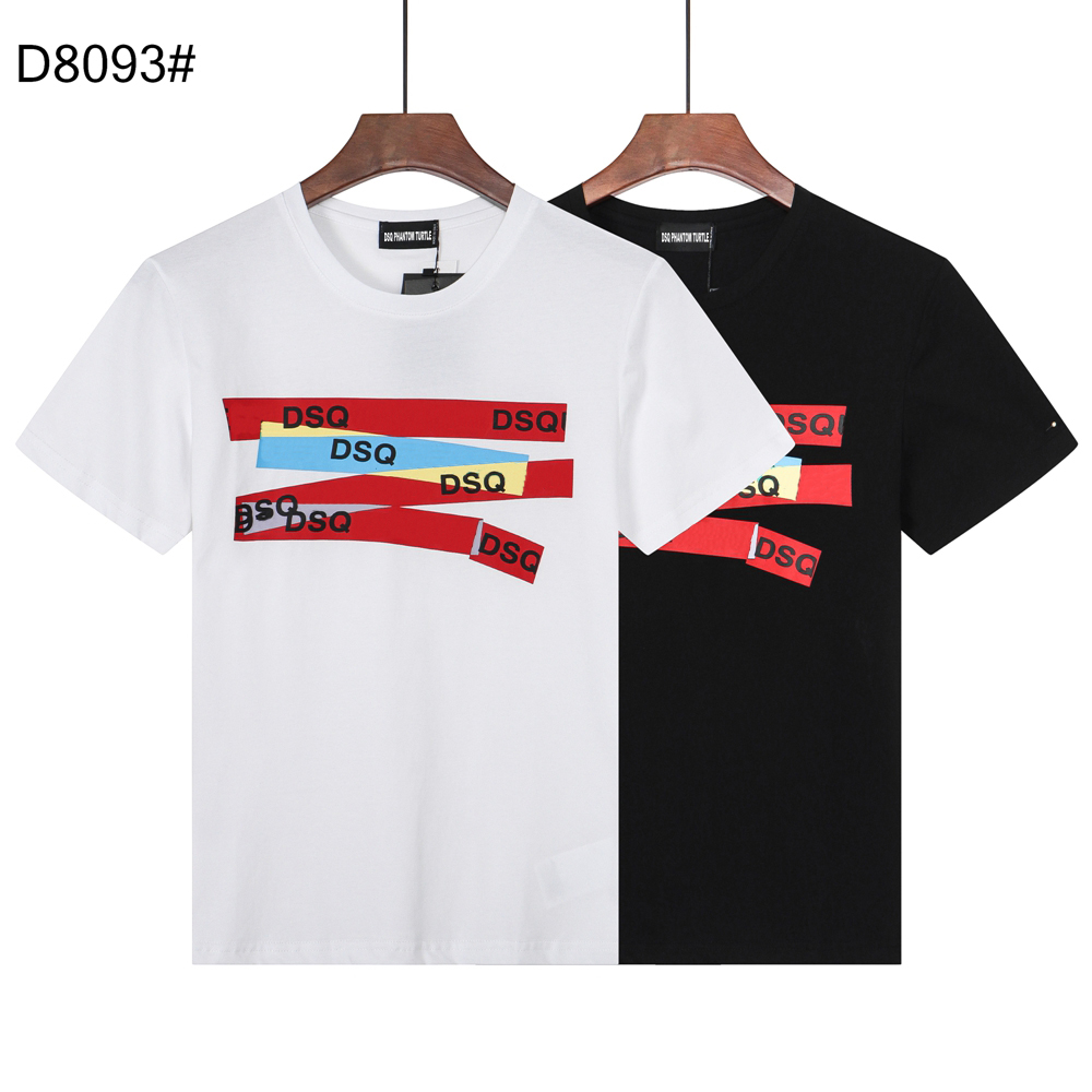 

DSQ PHANTOM TURTLE SS Mens Designer T shirt Italian fashion Tshirts Summer DSQ Pattern T-shirt Male High Quality 100% Cotton Tops 60279, Black