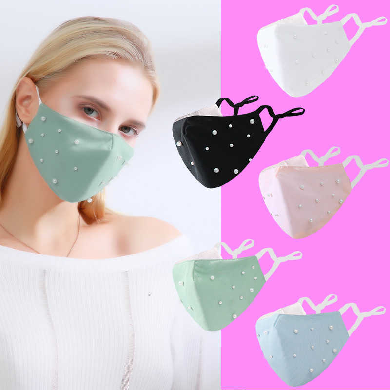 

pearl mask 3d three dimensional summer cloth breathable thin sunscreen and dustproof pure cotton mask