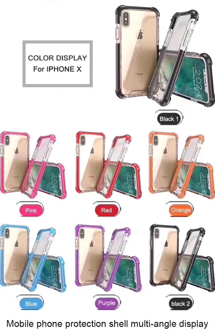 

Defender Four corners thickened clear super anti-falling cases glass acrylic plus TPU 3 in 1 cell phone case iphone x xs xr xsma 11 12 pro max, Mix color