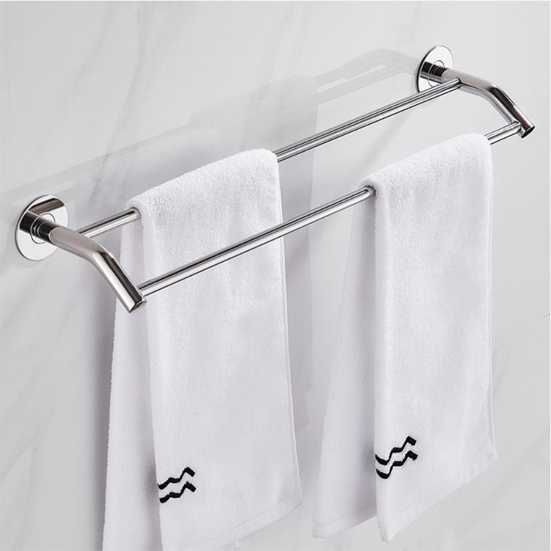 

Bathroom Accessories Wall Mounted Towel Rack Double Towel Holder Rail Stainless Steel Organizer Rack for Kitchen Bathroom, 32cm single bar