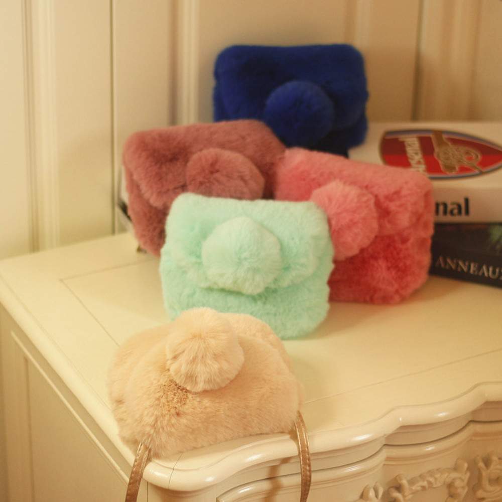 

Kids Girls Handbags Mini Plush Children Crossbody Bag Shoulder Messenger Bag Backpacks, Blue