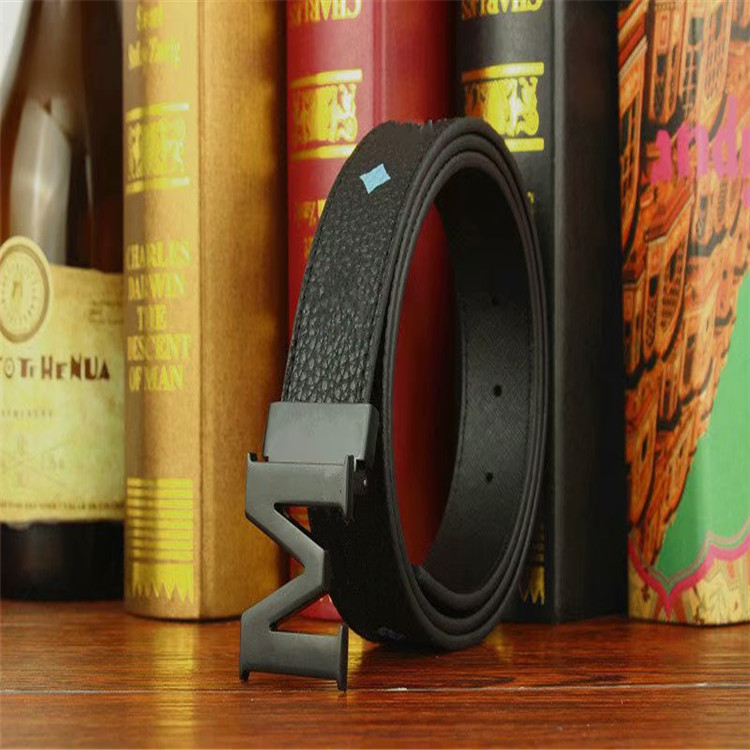 

2021 M buckle mens designer belts High quality jeans casual belt Mens plaid business belt, Black;brown