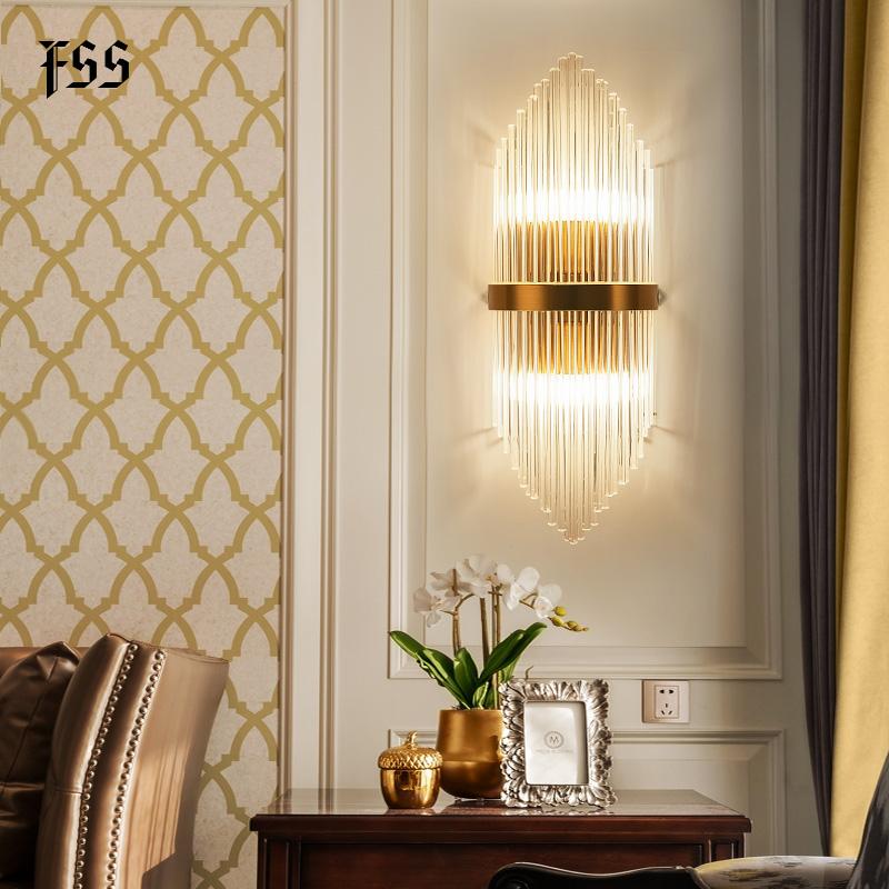 

Wall Lamps Fss Modern Gold Glass Sconce Light Bedside For Bedroom Lights Living Room Led Home Lamp Bathroom Fixtures
