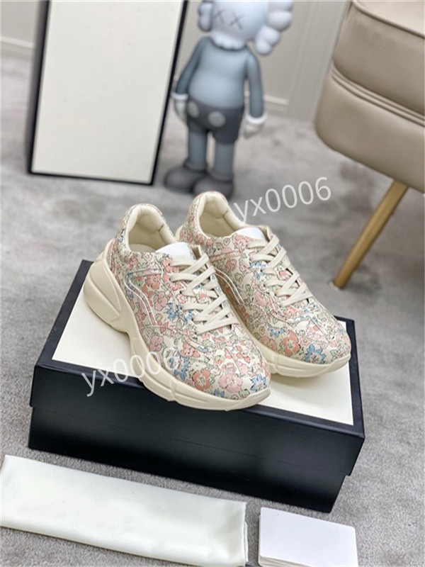 

2022 fashion Newest Rhyton leather 35-45 sneaker mens designer shoes Strawberry wave mouth Tiger Web print Luxury Vintage Trainer women Designers womens hd210704, Choose the color
