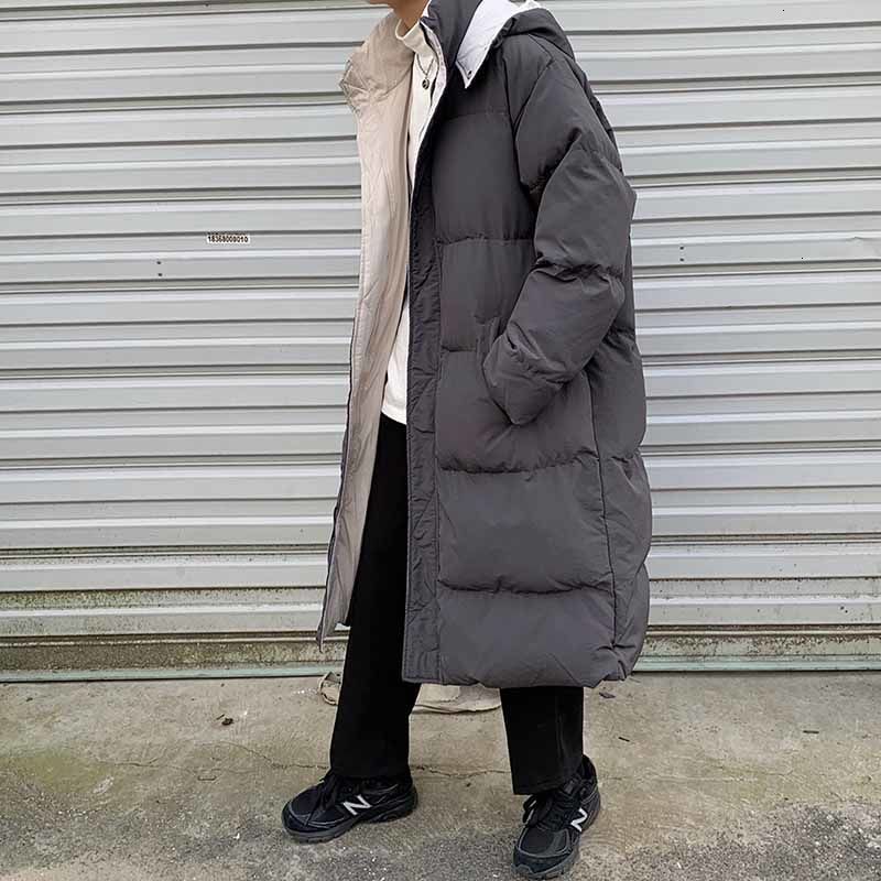 

2021 New Winter Thick Long Men's Parka Warm Fashion Casual Hooded Coat Men Wild Loose Korean Style Oversize Jacket Mens Overcoat 8vls, Gray