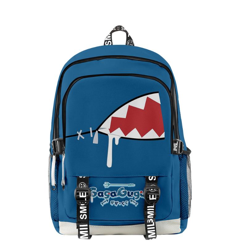 

School Bags Hololive VTuber Gawr Gura 3D Men Women Backpack Oxford Bag Fashion Style Teenager Girl Child Travel, Blue