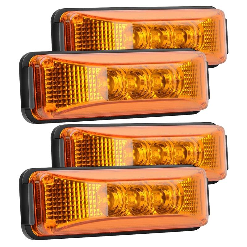 

Emergency Lights 4PCS 24V 3.9Inch 3 LED Truck Trailer Amber Light Front Rear Side Marker Clearance Indicator Lamp Waterproof