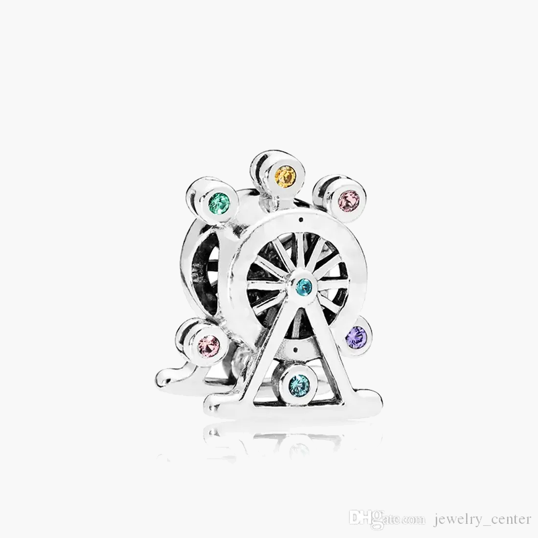 

Real S925 Sterling Silver Charms Bracelets Beads Color CZ Diamond Ferris wheel Snake Chain Snap Clasps Bracelet Fit For Pandora DIY Bead Charm, Bronze;silver
