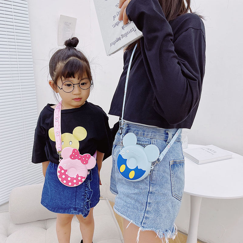 

children cartoon purse cute boys girls designer bags parent-child animal bowknot pattern one shoulder crossbody wallet kids printe mini bag F427, White