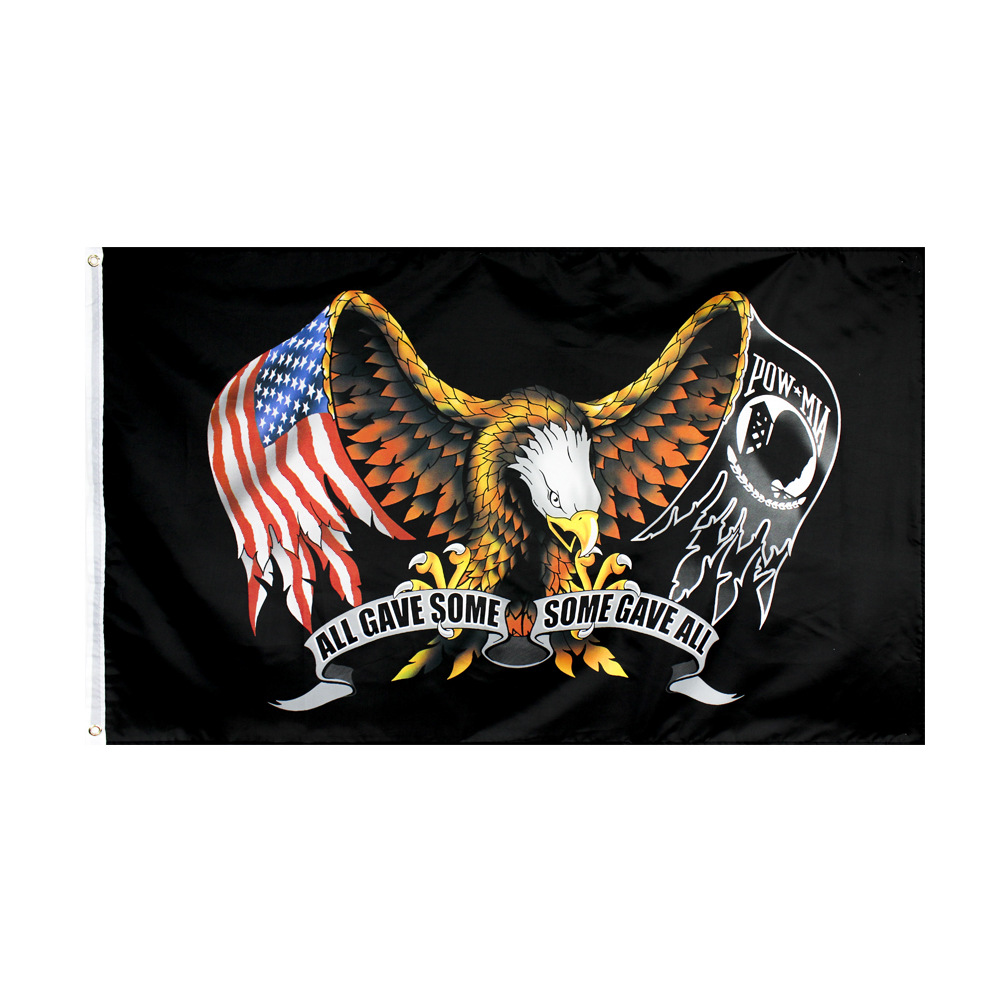 

American Pow Mia Eagle Flags 3x5 FT All Gave Some Some Gave All Flag Banner 90*150cm Polyester with Brass Grommets Indoor Home Garden Wall