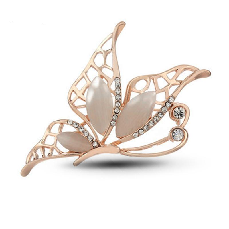 

Pins, Brooches Luxury Vintage Butterfly Rhinestone Brooch Big Insect Women Banquet Pins Clothes Jewelry And Gift For