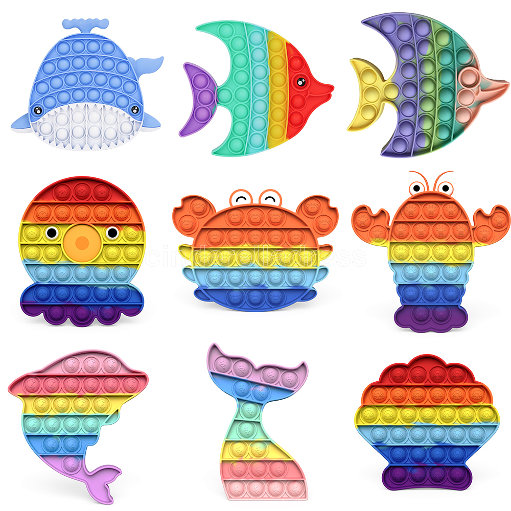 

Sea World Whale Dolphin Simple Fidget Toy Push Sensory Toy Relief Anti-stress Reliver Toys Push Game Push Toys CY05 DHL us stock