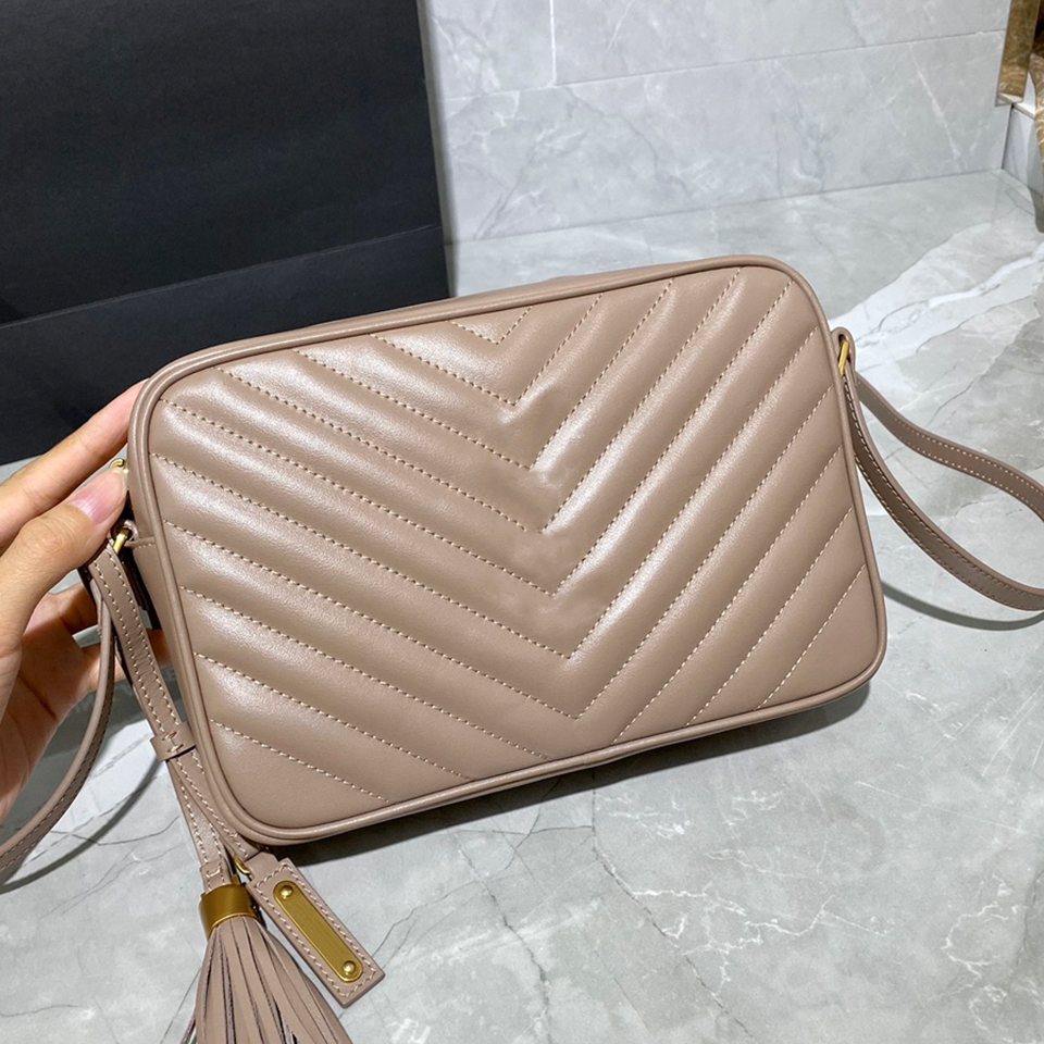 

10A Mirror Quality Designer Lou Camera Bag Small 23cm Womens Nude Calfskin Chevron Quilted Purse Luxury Real Leather Handbag Crossbody Black Shoulder Tassel Box Bag, Contact us