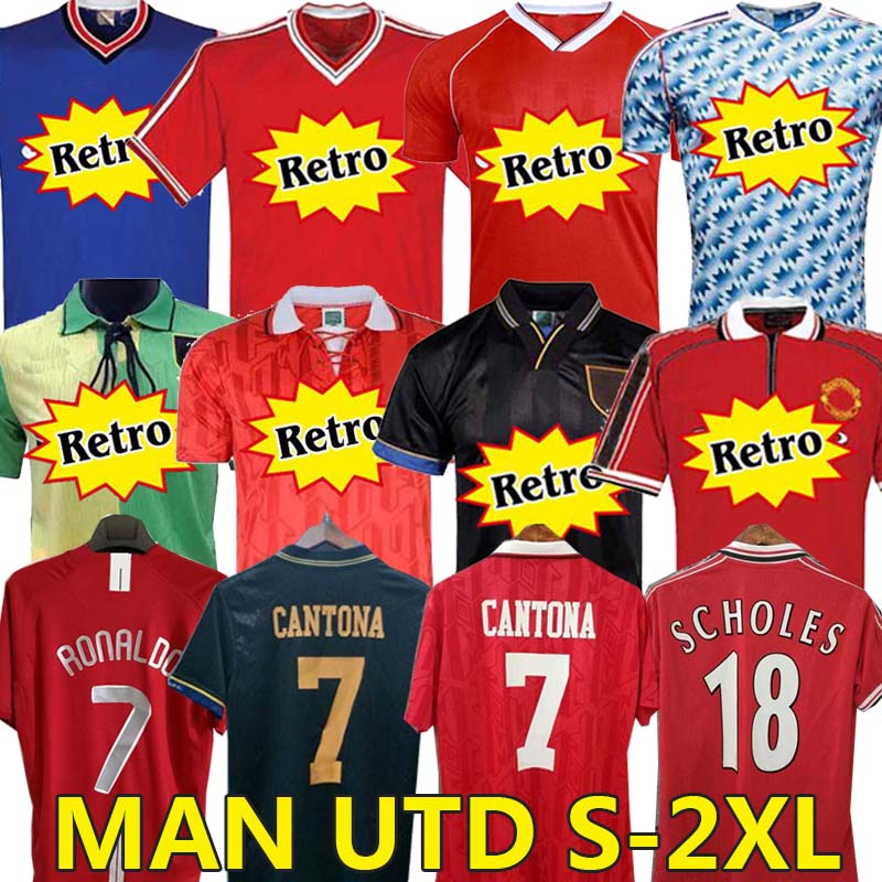 

Manchester Retro 1992 2007 08 94 98 99 86 88 1990 2002 United Soccer jersey v.NISTELROOY GIGGS SCHOLES Beckham RONALDO CANTONA Solskjaer MAN, White