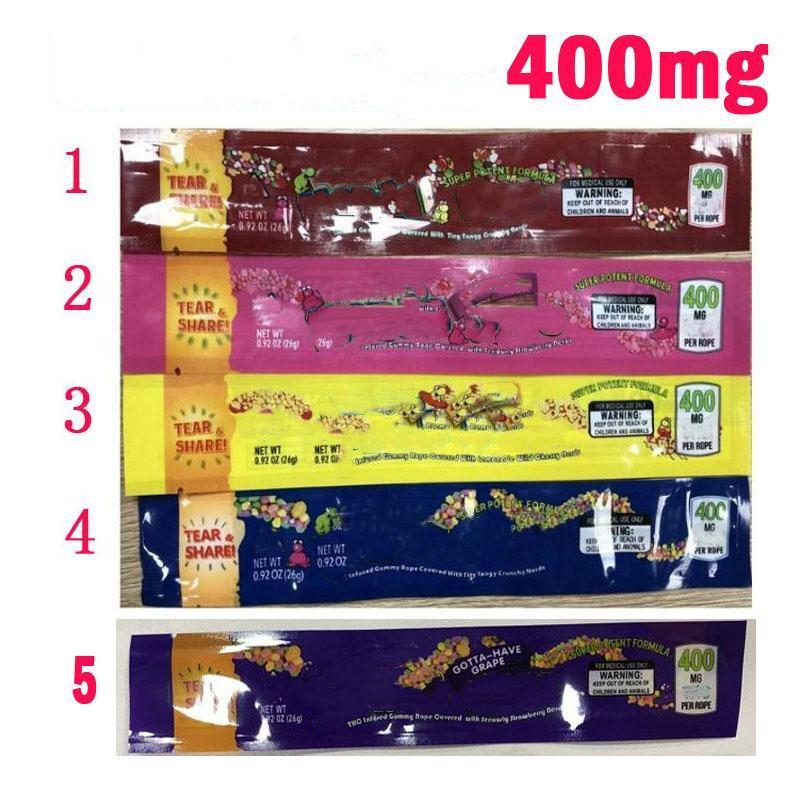 

NeRds ROPE Exotic bag 400 420 500 600 Infused Gummies Edibles Packaging Long Three edge-sealing Smell Proof Candy Food package
