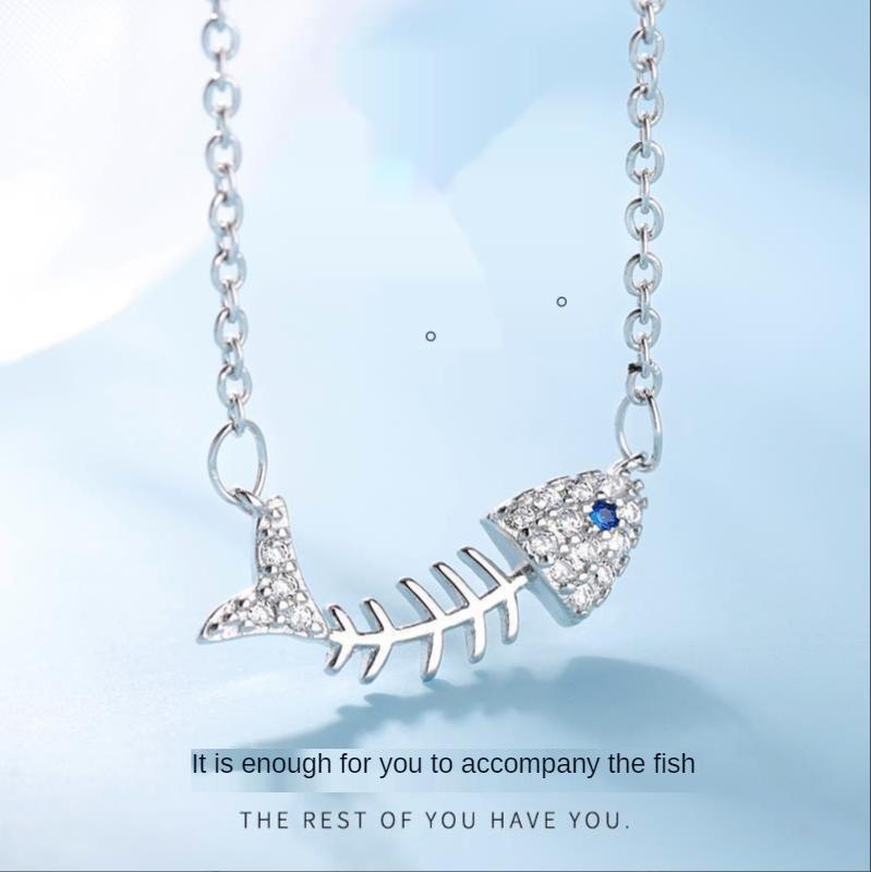 

Chokers Sexy Exquisite Zircon Fishbone Necklace Women Clavicle Chain 2021 Fashion Declaration Of To Girlfriend Collier