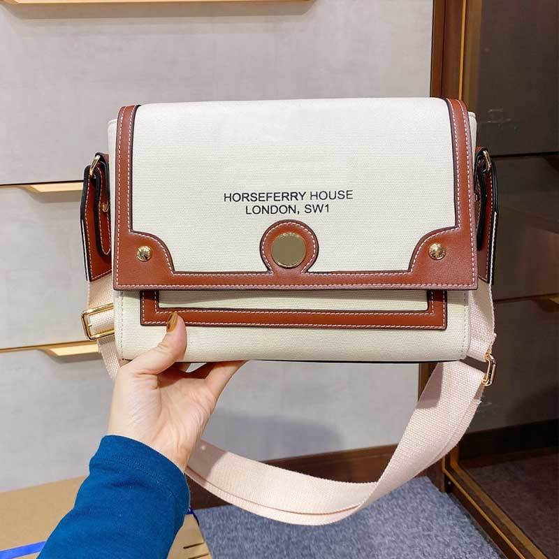 

handbags one shoulder messenger bag flap bags fashion canvas linen with cowhide letter plain hasp wide shoulder strap yy3