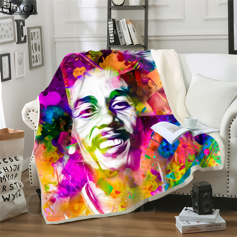 

CLOOCL Hot Reggae Bob Marley 3D Print Hip-hop Style Air Conditioning Blanket Sofa Teens Bedding Throw Blanket Plush Quilt