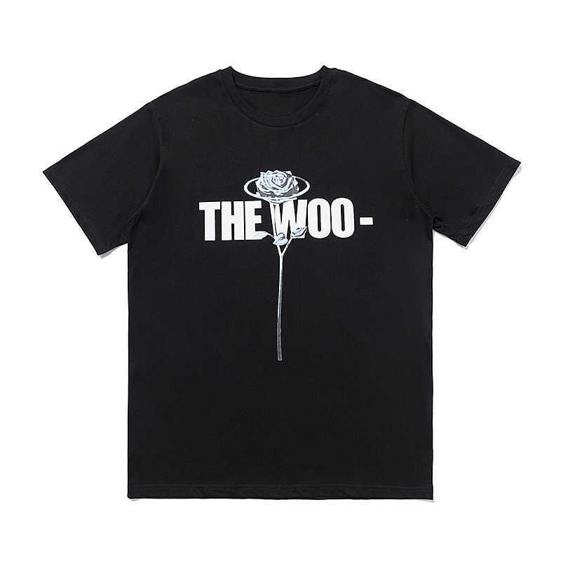 

Summer Men Women Designer T Shirt Cotton Shirts Rose Print Short Sleeve Hip Hop Tops loose Breathable Mens streetwear Male Tees S-XL, White;black