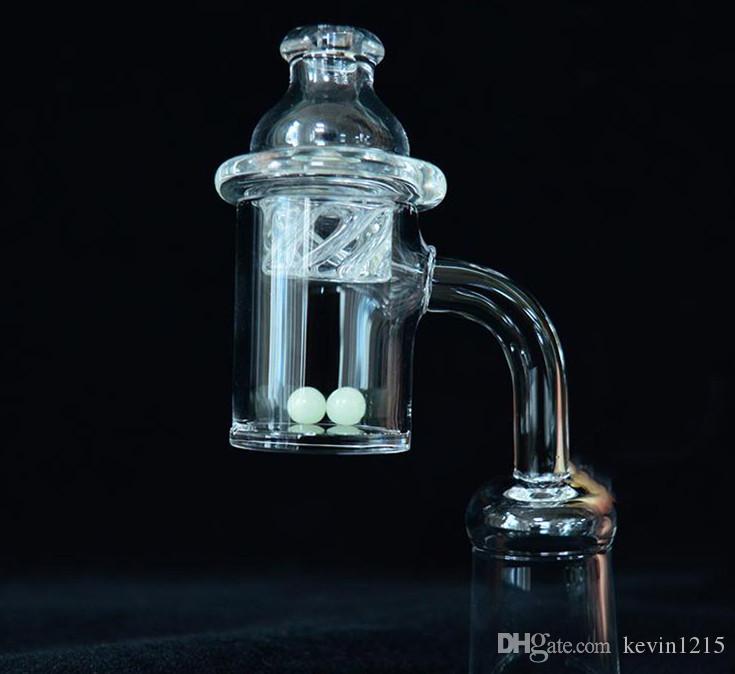 

2pcs Female Male 10 14 18 mm Quartz Nail Thick 100% Pure Quartz Banger Nail Domeless Glass Bong Nail with Spinning Carb Cap and Terp Pearl