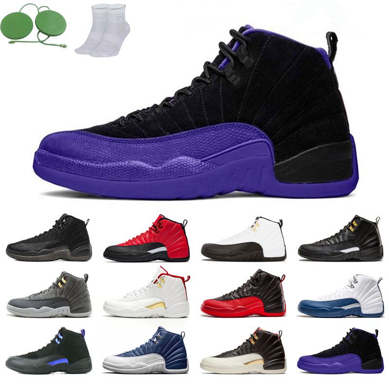 

12s man basketball shoes winterized wings University Gold Blue the master taxi reverse flu game o-black Michigan gym red gamma french FIBA Dark grey light CNY stone, Black purple