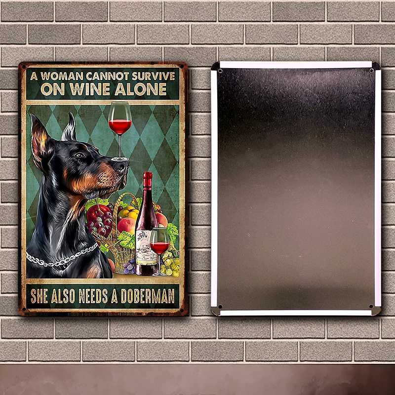 

Kelly66 Doberman Are Your Friend Bath Shap Dog Rules Tin Art Metal Sign Home Pub Bar Decor Painting 20*30 CM Size Dy230