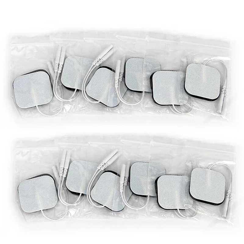 

4*4cm TENS Electrode Pads Self Adhesive Replacement Patch for TENS Machine Therapy Body Massager Muscle Stimulator 2mm Plug X0709