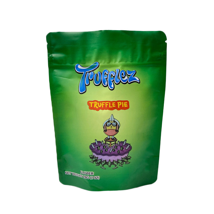 

Edible packaging 28g bag 1oz trufflez truffle pie plastic packaging mylar bags child resistant stand up smellproof zipper 6*8