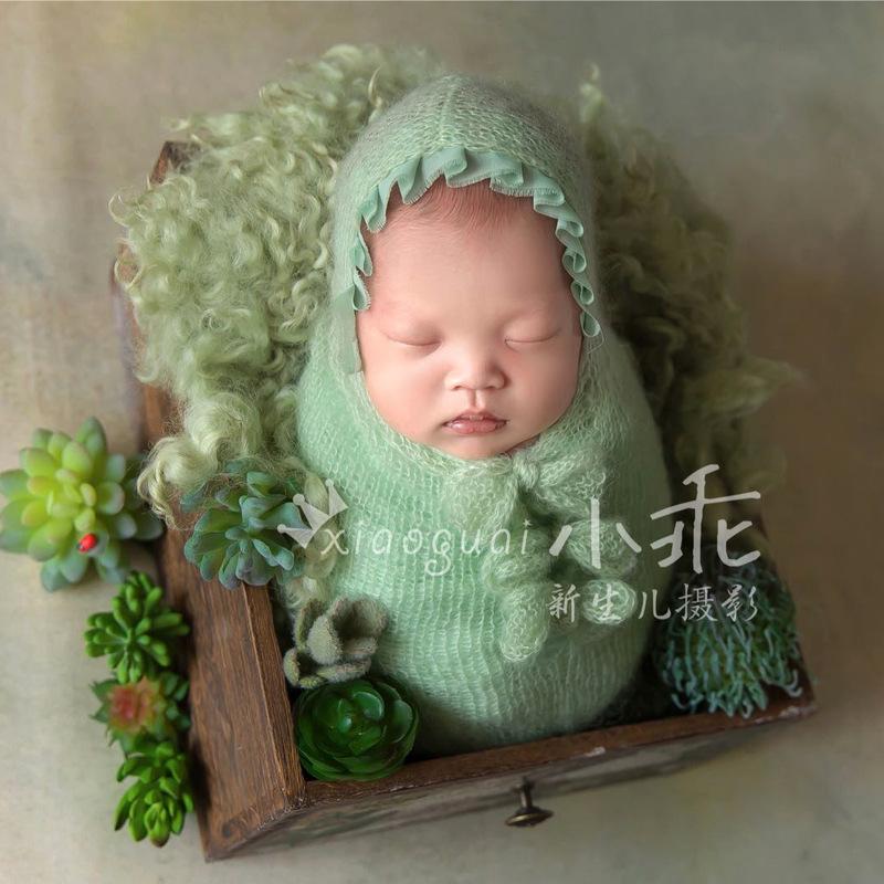 

Caps & Hats Crochet Soft Baby Sleeping Bag Born Sleep Sack Mohair Knitted Wraps Pography Props Poshoot