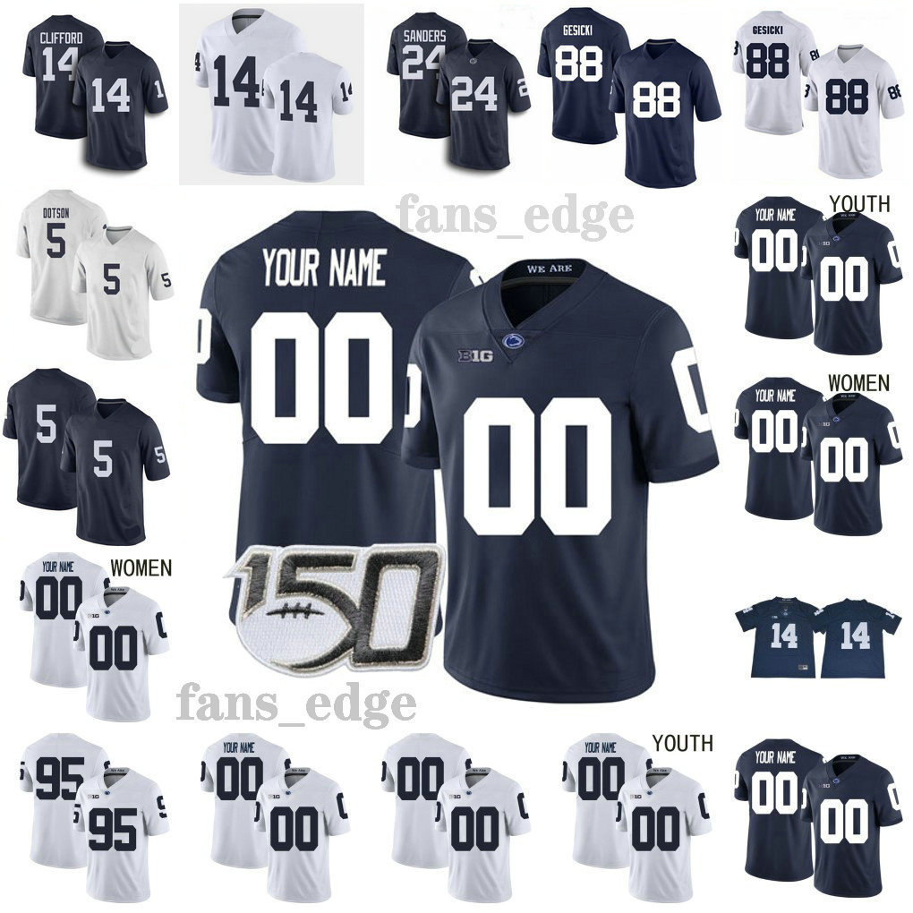 

Custom Penn State Nittany College Football Jerseys 14 Sean Clifford Devyn Ford Jahan Dotson Barkley Pat Freiermuth Men Women Kids Youth
