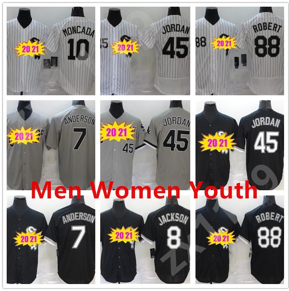 

2020 21 Chicago Mens Women kids Tim Anderson Yoan Moncada Yasmani Grandal Michael JD Eloy Jimenez All Stitched White Sox Baseball Jerseys, Blue;black