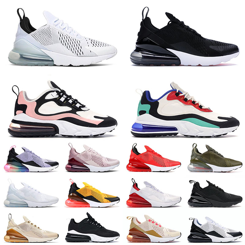

Wholesale 2021 Top Quality Sports 270 React Running Shoes Mens Womens Black White Bauhaus Blue Barely Rose Medium Olive 27C Trai