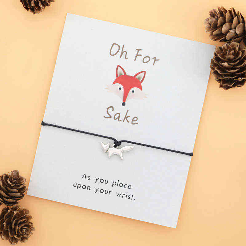 

New Fox Friendship Bracelet Cute Fox Funny Card Bff Gift Animal Jewelry