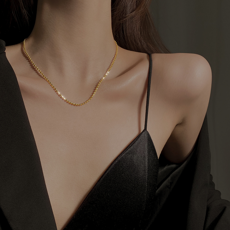 Round bead necklace female summer necklace luxury niche necklace contracted collarbone chain new tide-image-709575865