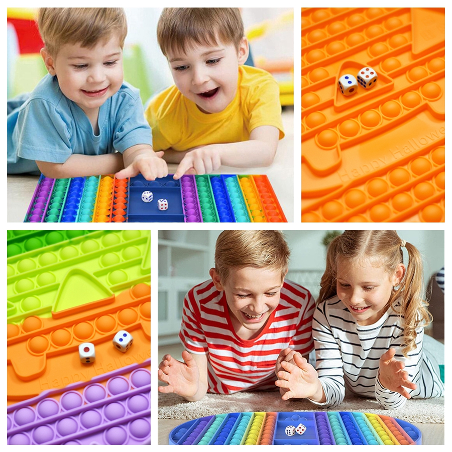 

Fidget Push Bubbles Board Game Toys Chessboard Shapes Finger Fun Puzzle Stress Relief Hand Decompression 32cm 40cm