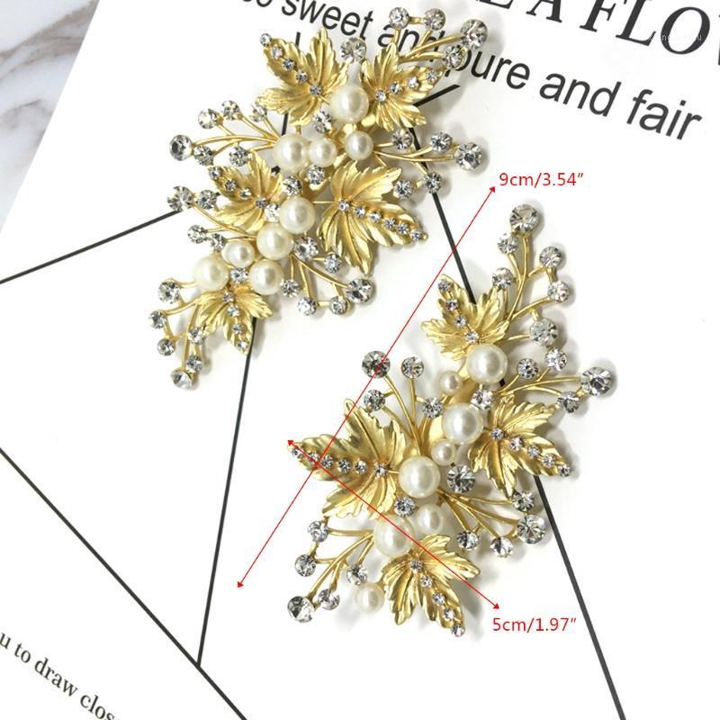 

Hair Clips & Barrettes 2Pcs Bride Wedding Rhinestone Alloy Accessories Jewelry Bridal Pins 652B, Golden;silver