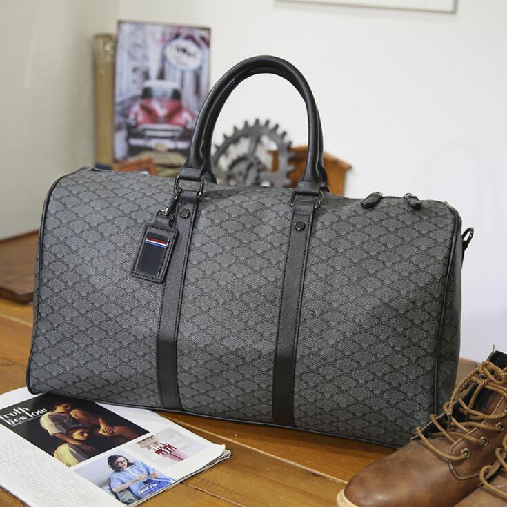 

Factory wholesale mens leather shoulder bags business printing men handbag outdoor businesss trip large travel bag street trend check fitness leisure backpack, Black4-152