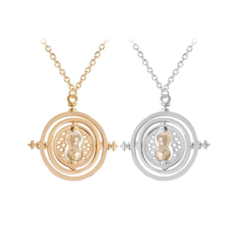 

24 Pcs/Lot Selling 3.5 cm Diameter Time Turner Necklace Movie Jewelry Rotating Hourglass Pendant Bulk Wholesale 210929