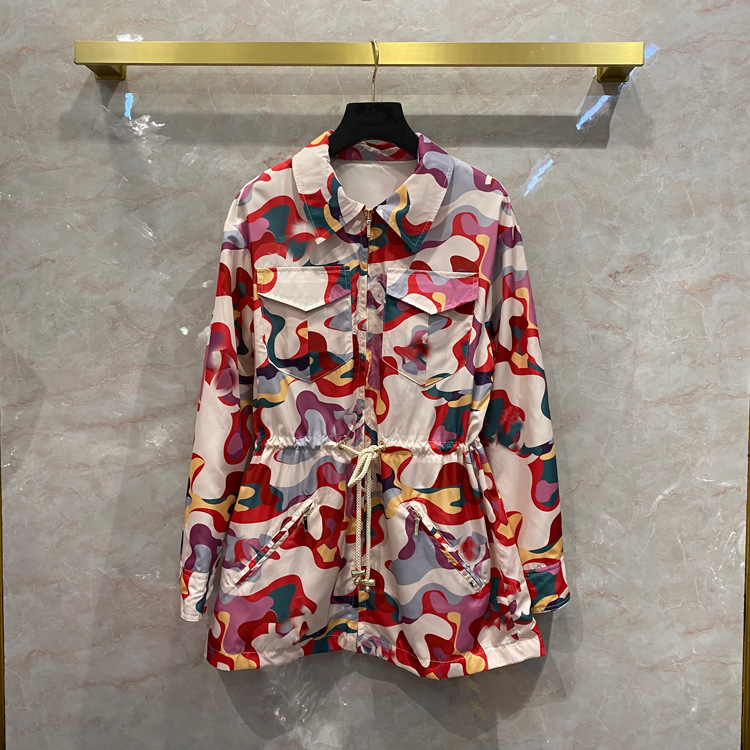 

128 2021 Spring Brand SAme Style Coat Lapel Neck Long Sleeve Coat Button Womens clothes Fashion qianbairui, Long red