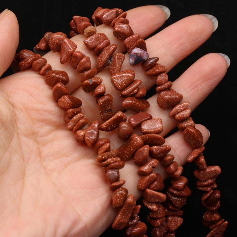 

Other Selling Natural Semi-precious Stones Gold Sand Stone Crushed Bead Making DIY Necklace Bracelet Size 5-8mm Length 40cm