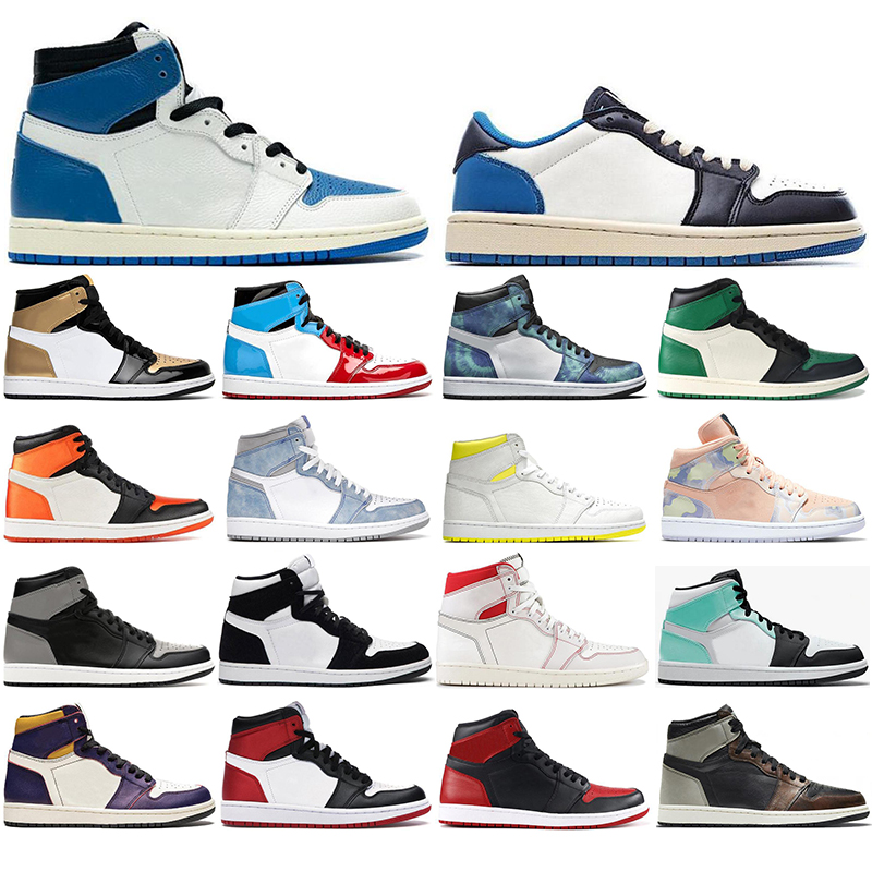 

2021 basketball shoes for women and men 1 1s Jumpman High OG SP Low TS x Fragment turbo Green Tie-Dye sports sneakers Mens Trainers 36-46, #18