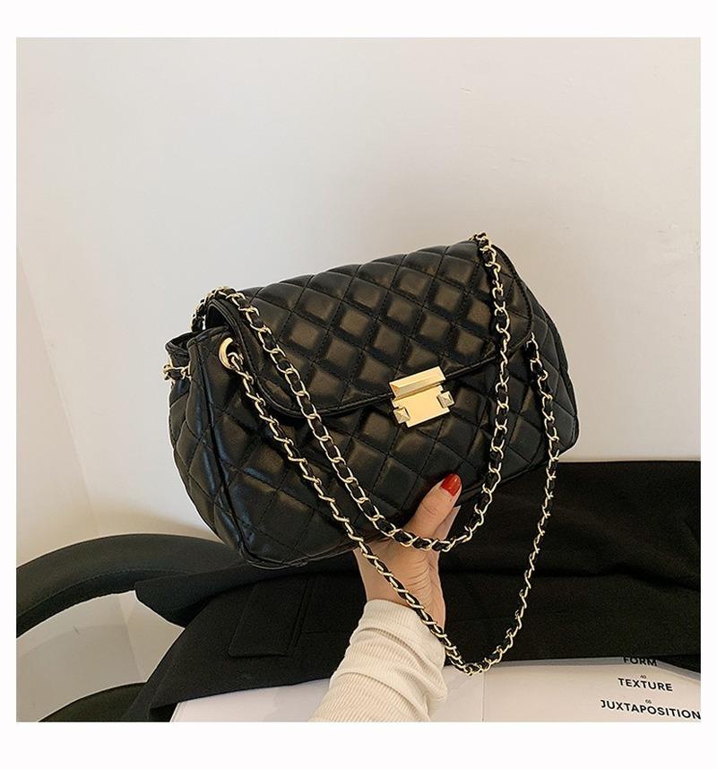 

Evening Bags High-quality Ladies Rhombic Chain Bag For Summer2021 Trendy Fashion Messenger Summer One-shoulder Armpit Small Square, Black