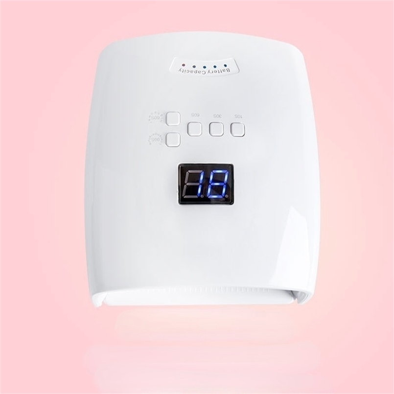 

Built-in Battery Rechargeable Nail UV Lamp 48W Wireless Gel Polish Dryer S10 Pedicure Manicure Light Professional LED 220216, White