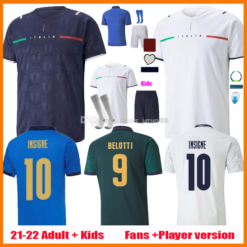 

ITALY soccer Jerseys 2021 2022 ITALIA Fans Player version BARELLA SENSI 2021-22 INSIGNE 20 21 22 away CHIELLINI BERNARDESCHI men + kids kit uniforms football shirts, 21-22 adult home